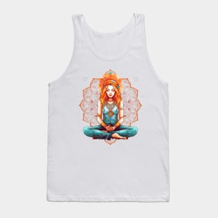 Yoga Girl And Mandala #1 Tank Top